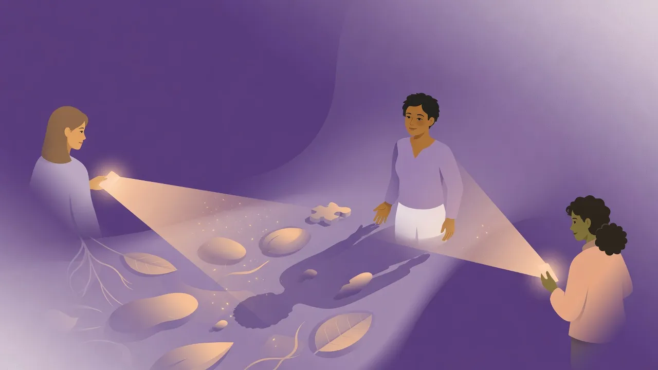 illustration of targeted questions surfacing hidden insights from a peer feedback loop