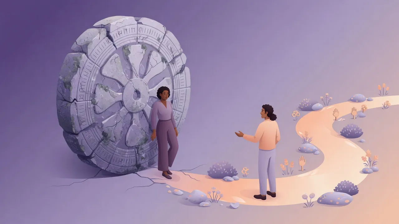 illustration of an outdated annual performance review document being torn apart