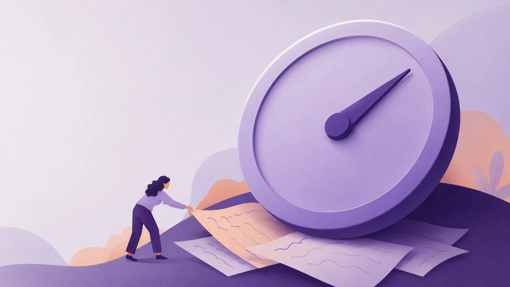 illustration of one oversized number on a dial overwhelming handwritten feedback notes behind it